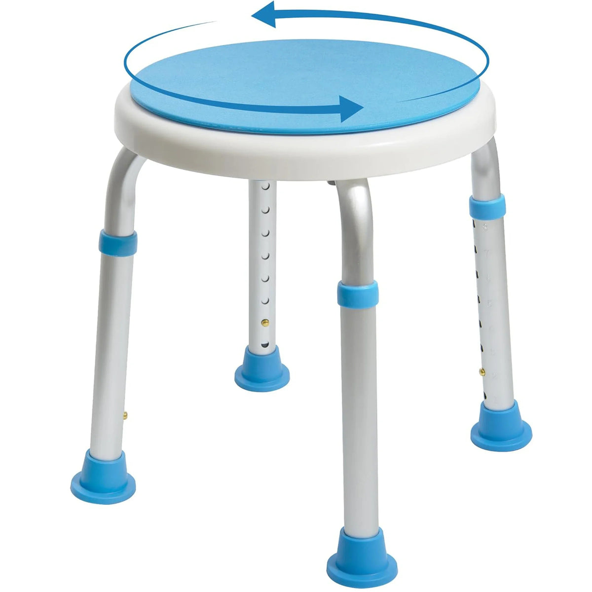 360-Degree Rotating Shower Stool with Adjustable Height