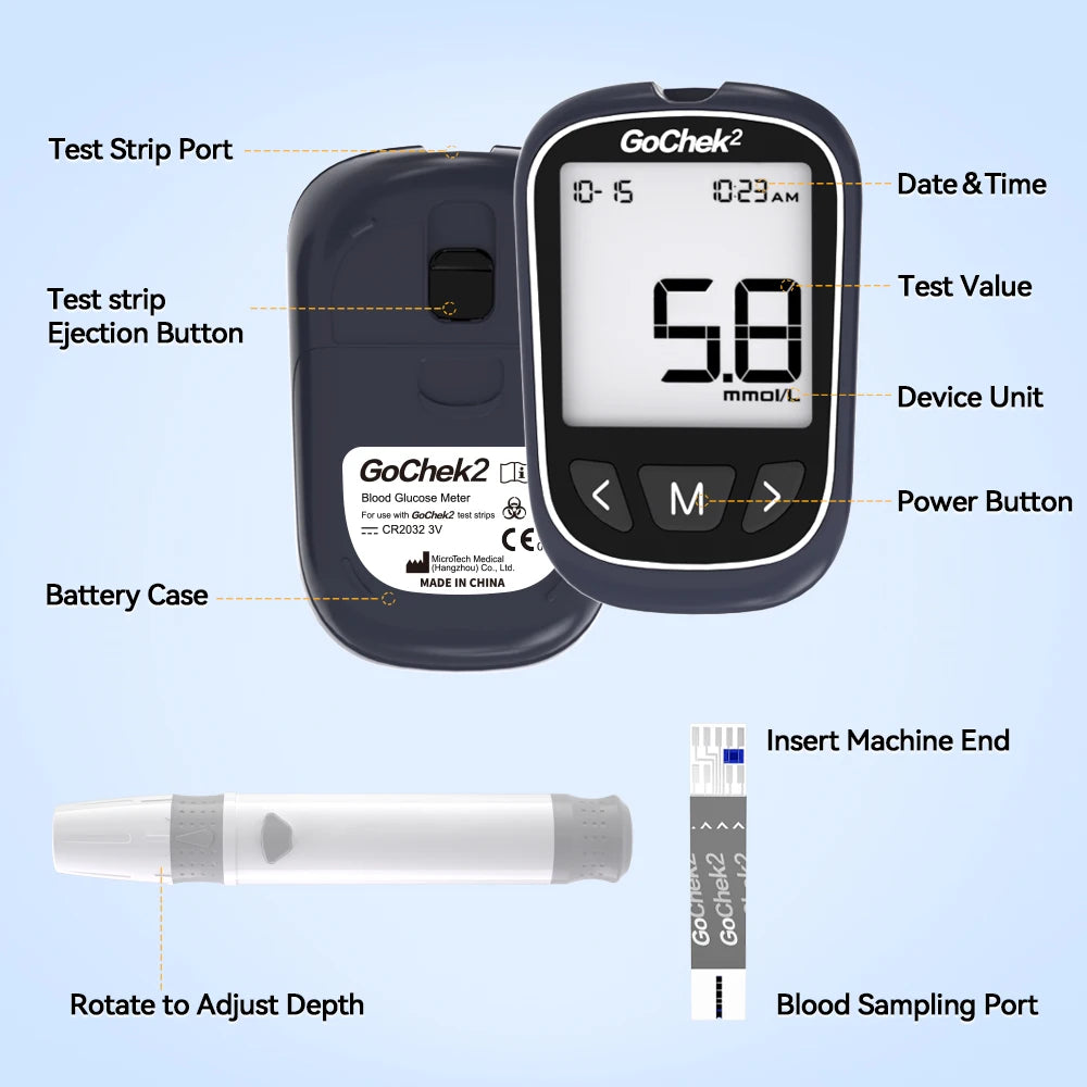 Medwell Gochek2 Blood Glucose Meter Kit