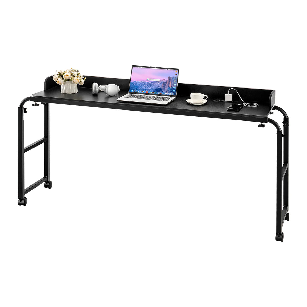 Rolling Overbed Table with Power Socket