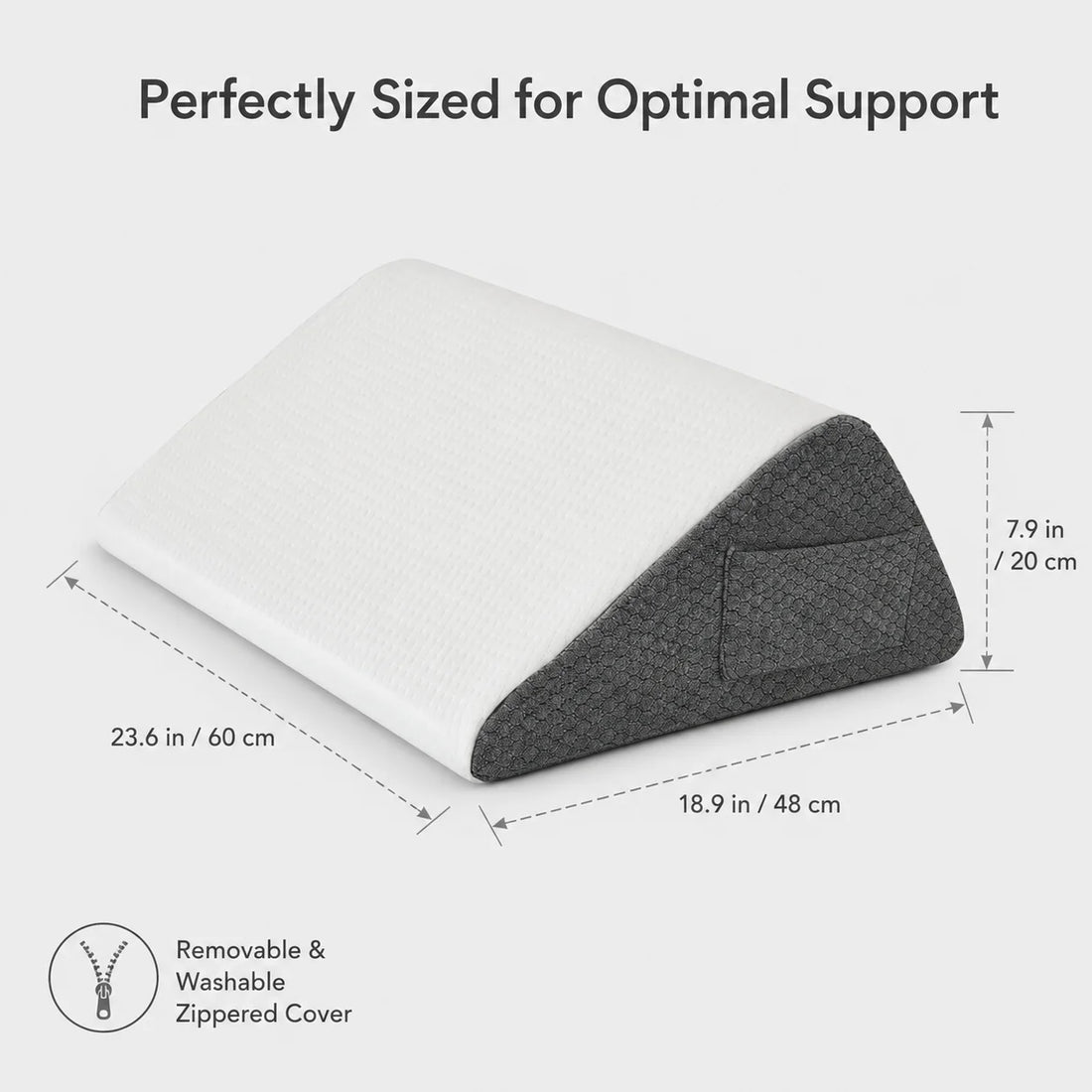 Memory Foam Knee Wedge Pillow with Washable Cover