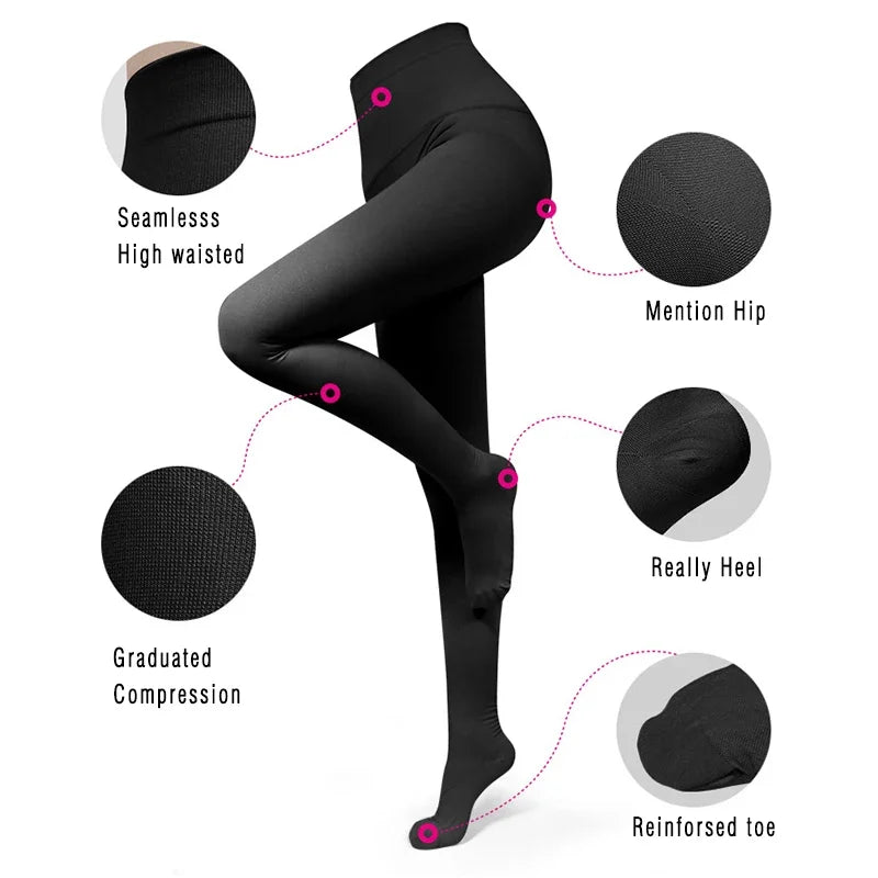 Thigh-Length Compression Pantyhose, 20–30 mmHg