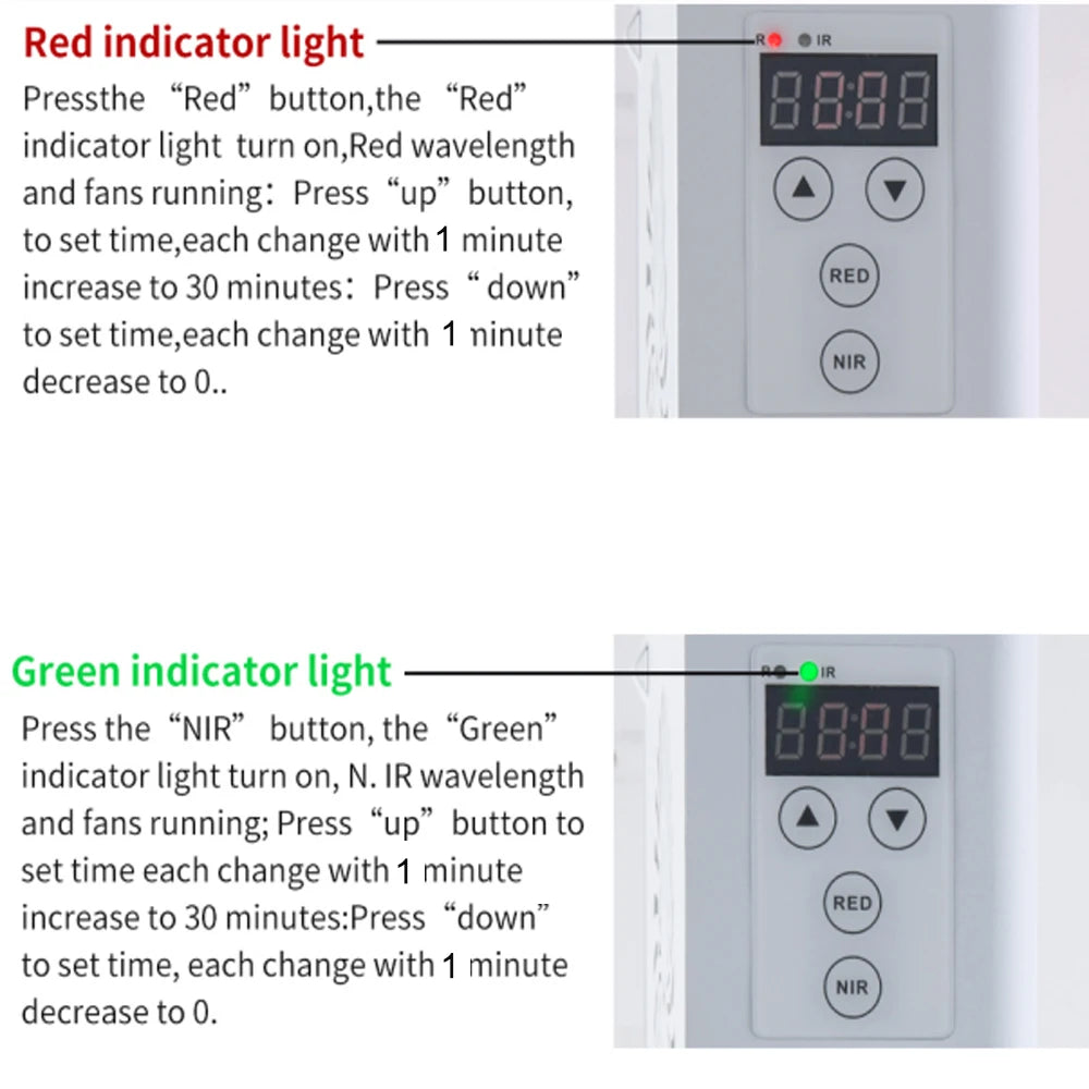 Red and Near-Infrared LED Therapy Panel Lamp