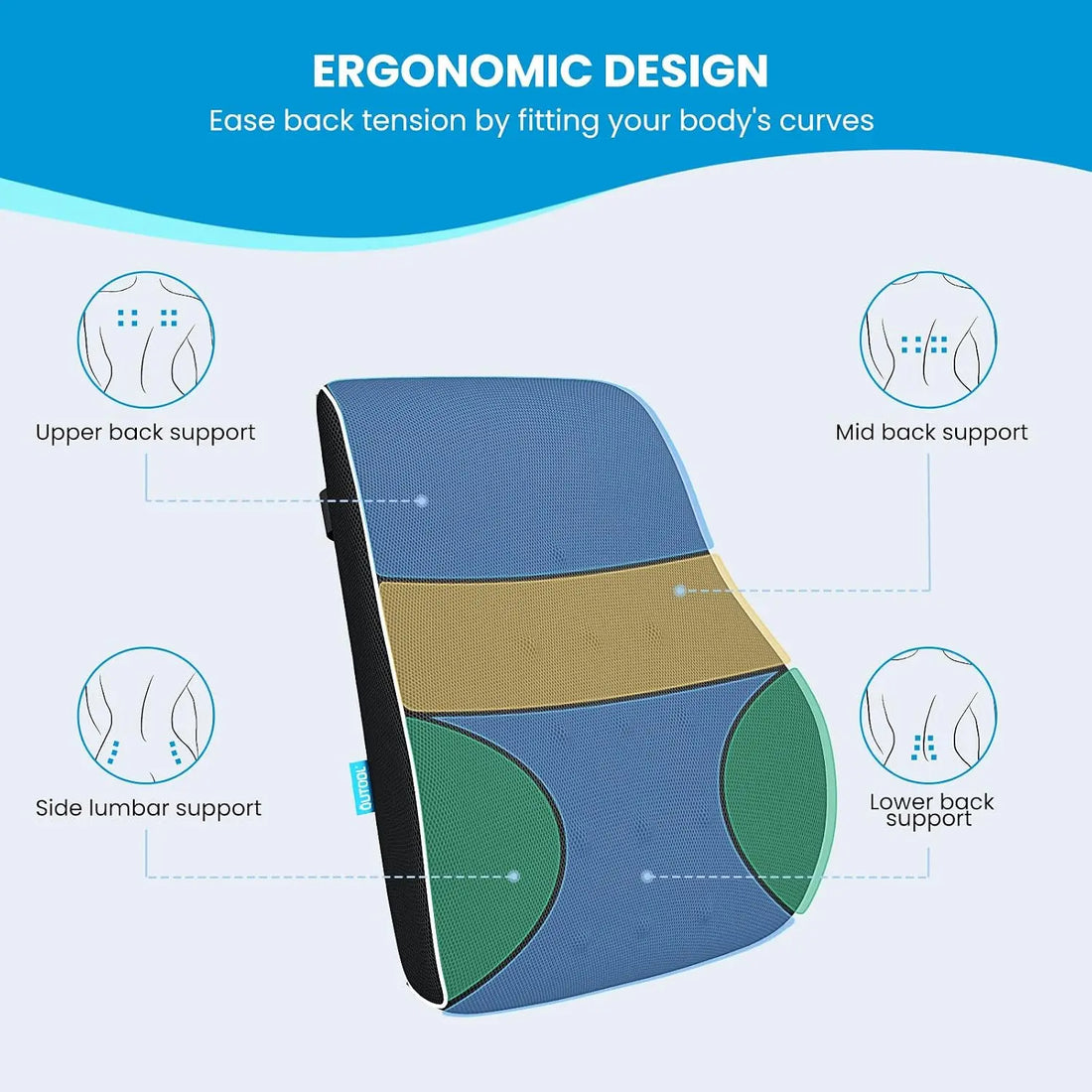 Lumbar Support Pillow with Adjustable Straps