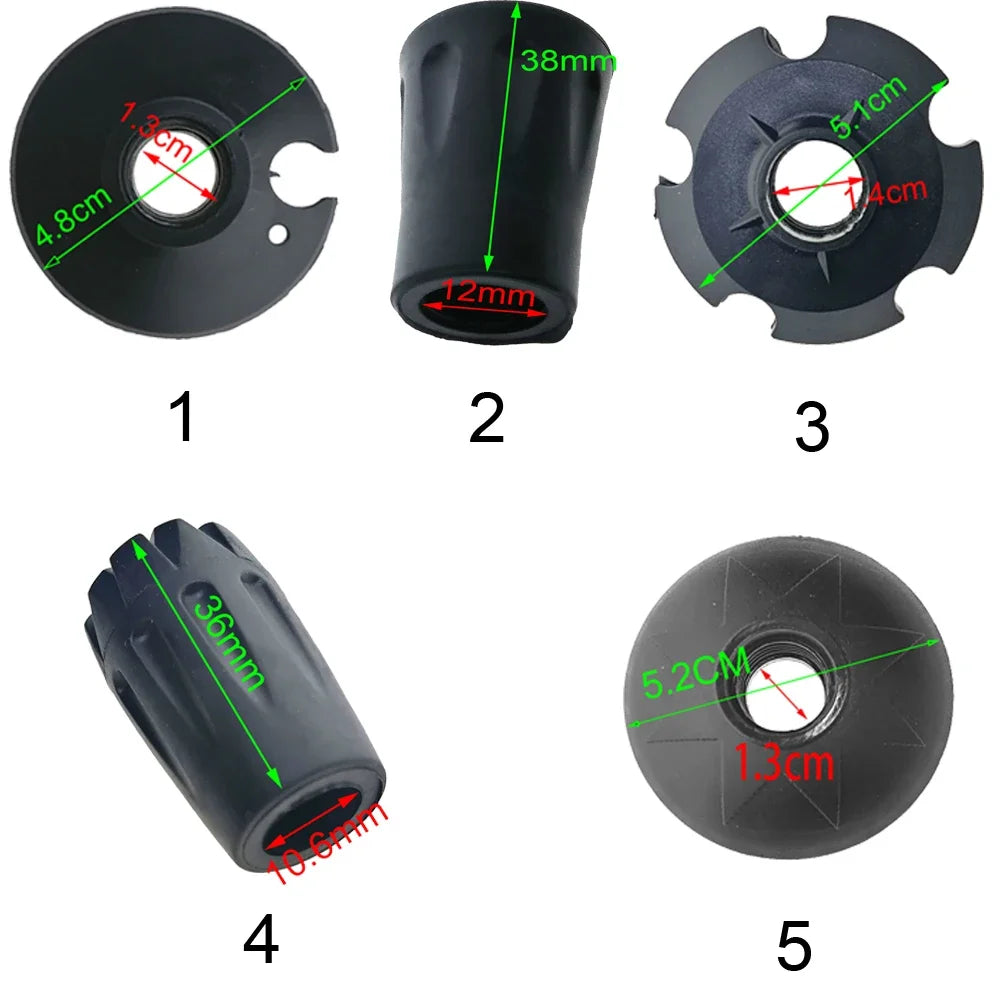 6-Piece Rubber Cane Tip Basket Caps