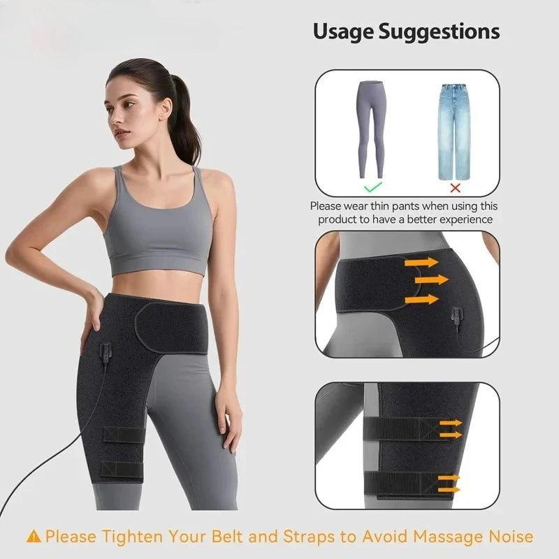 Full-Wrap Hip Support Brace with Massager and Heating, USB-Powered