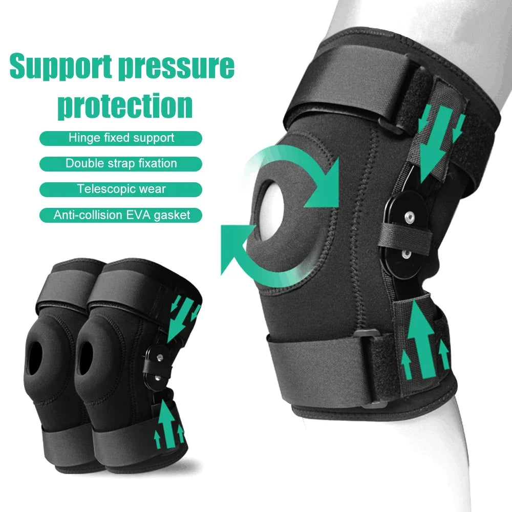Adjustable Knee Brace with Side Stabilizers and Patella Gel Pads
