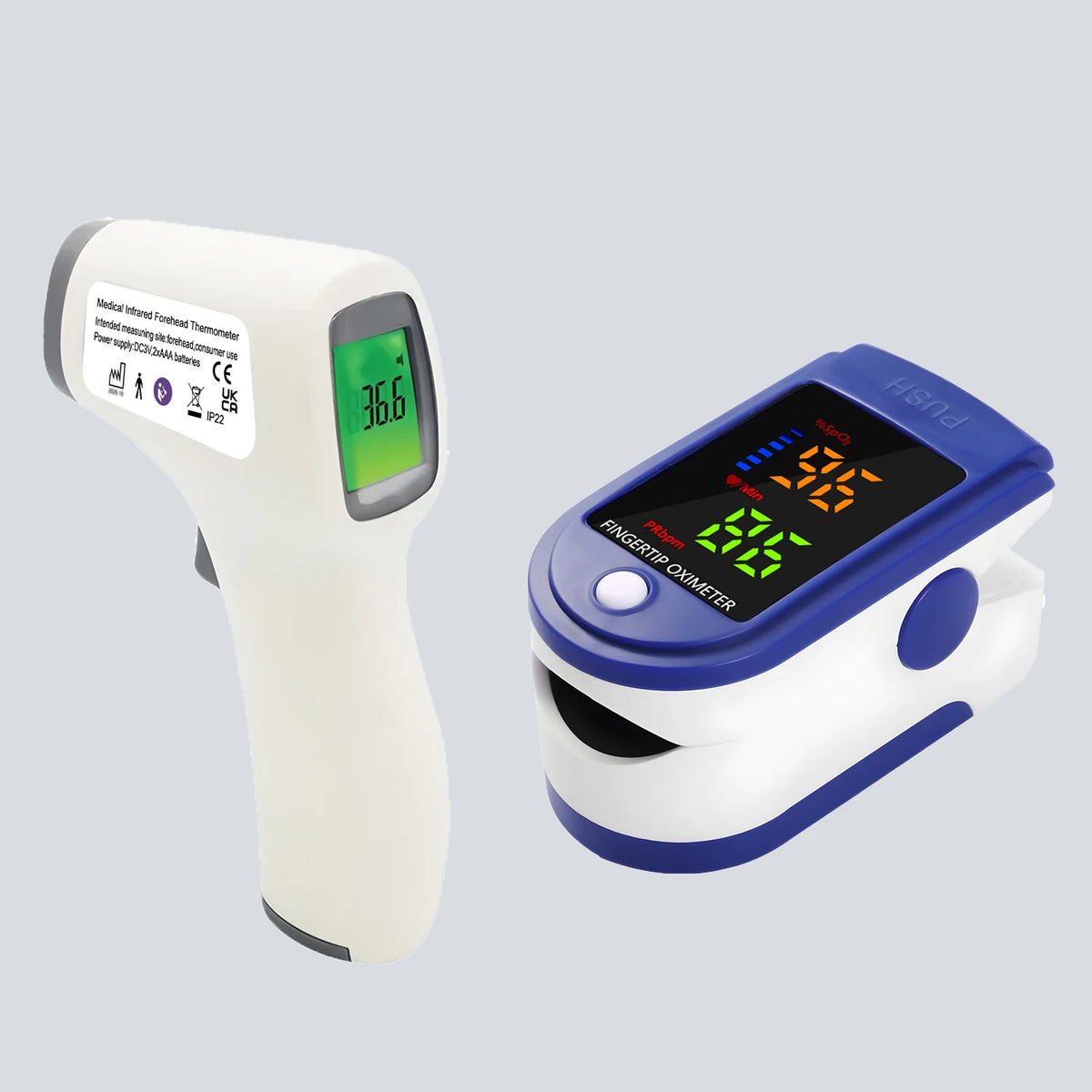 Non-Contact Ear Thermometer and Oximeter Set