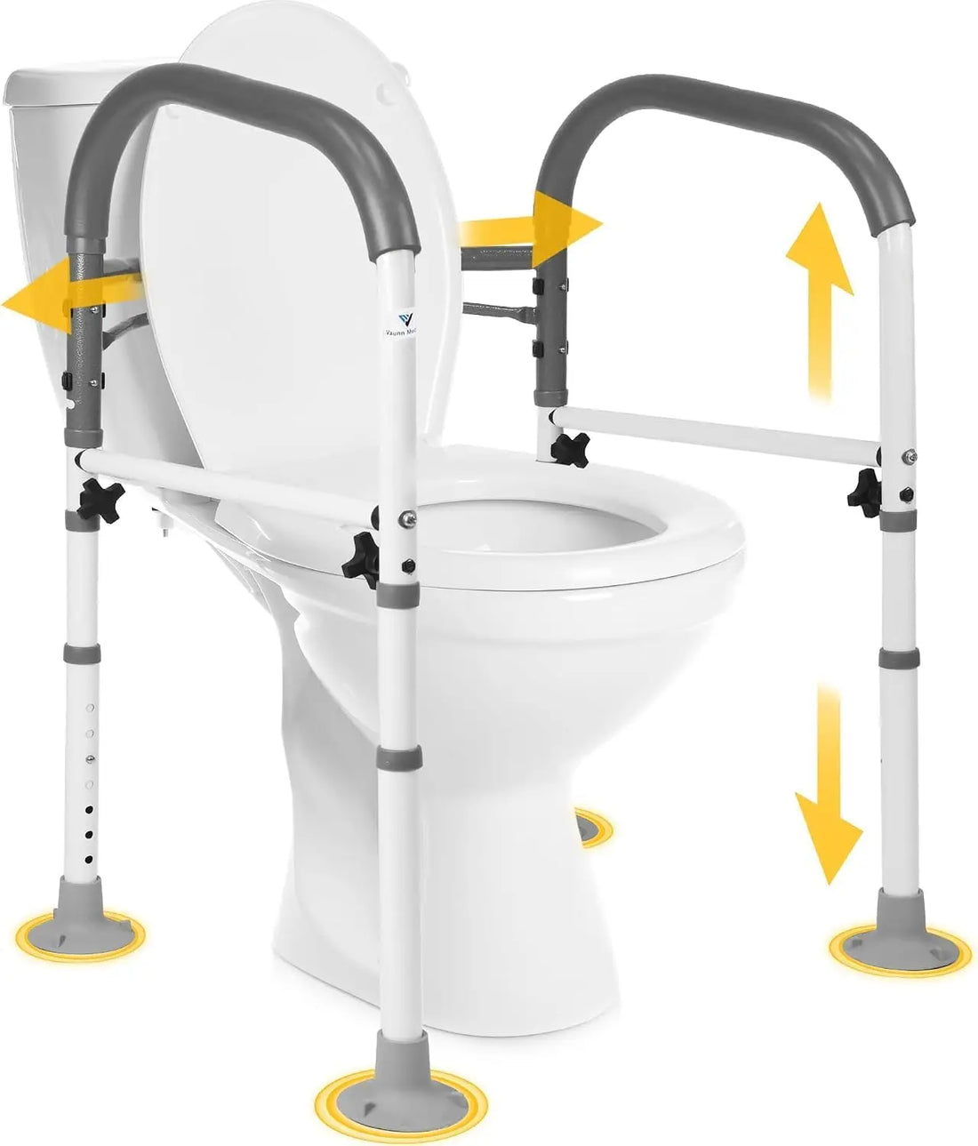 Adjustable Foldable Toilet Safety Rail with Grab Bar