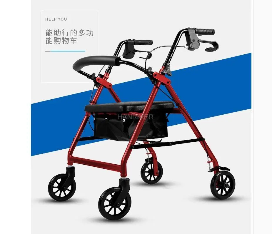 Folding Rollator with Adjustable Seat