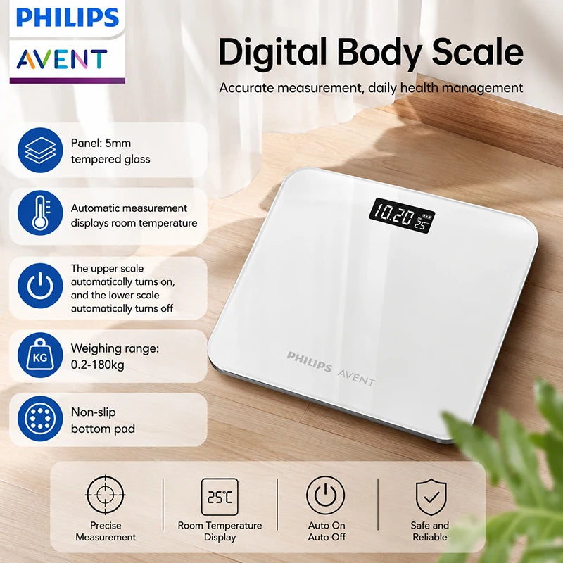 Digital Body Scale with LCD Display and Anti-Slip Base