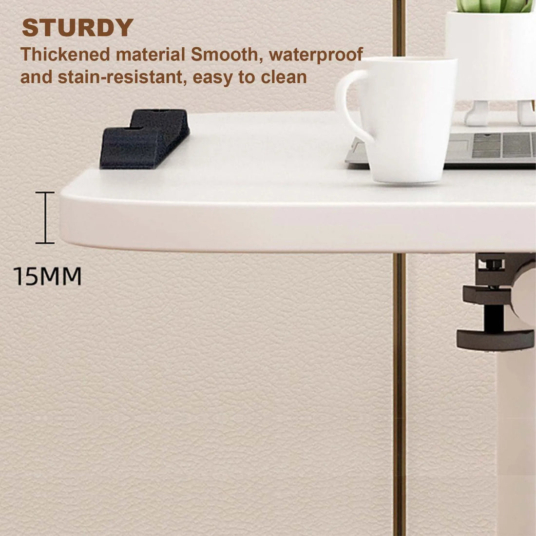 Foldable Height-Adjustable Overbed Table with Wheels