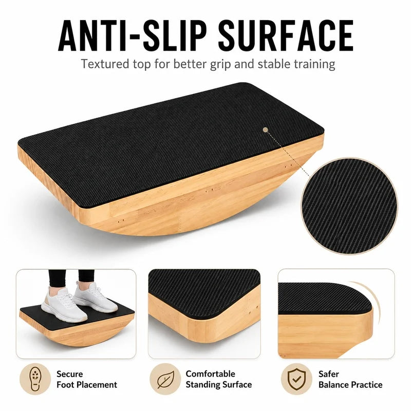 Walnut Anti-Slip Balance Board