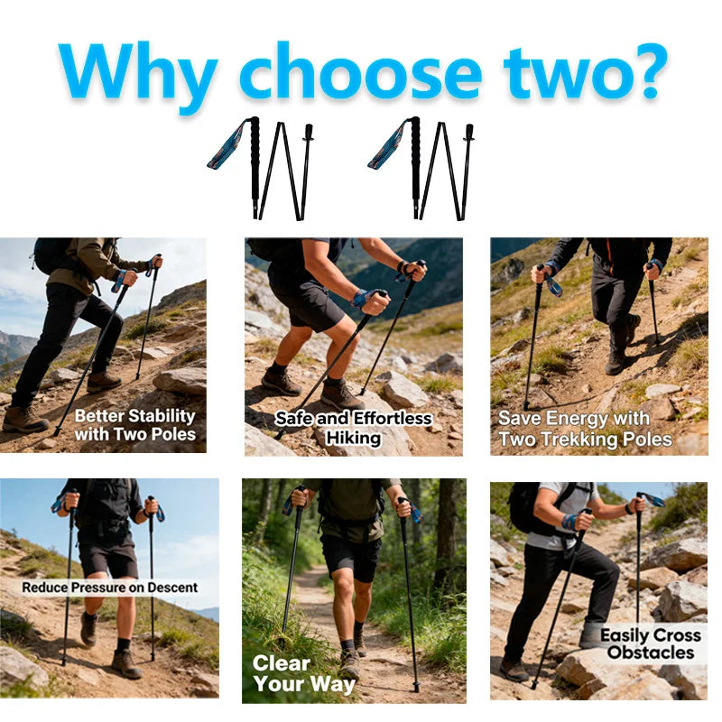 Folding Trekking Poles with Storage Bag