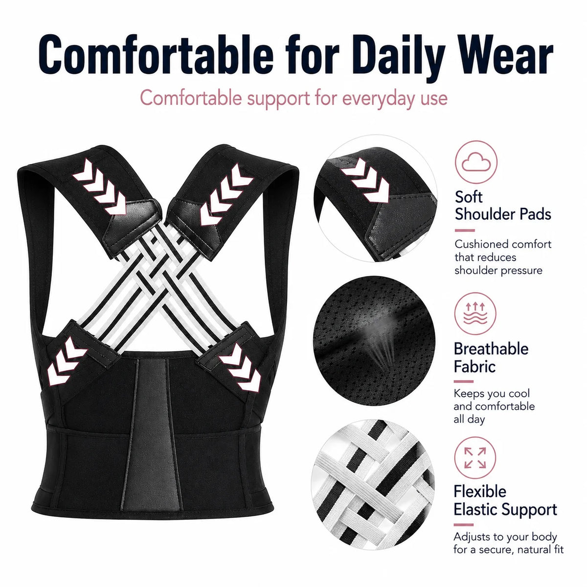 Adjustable Posture Corrector with Waist Belt