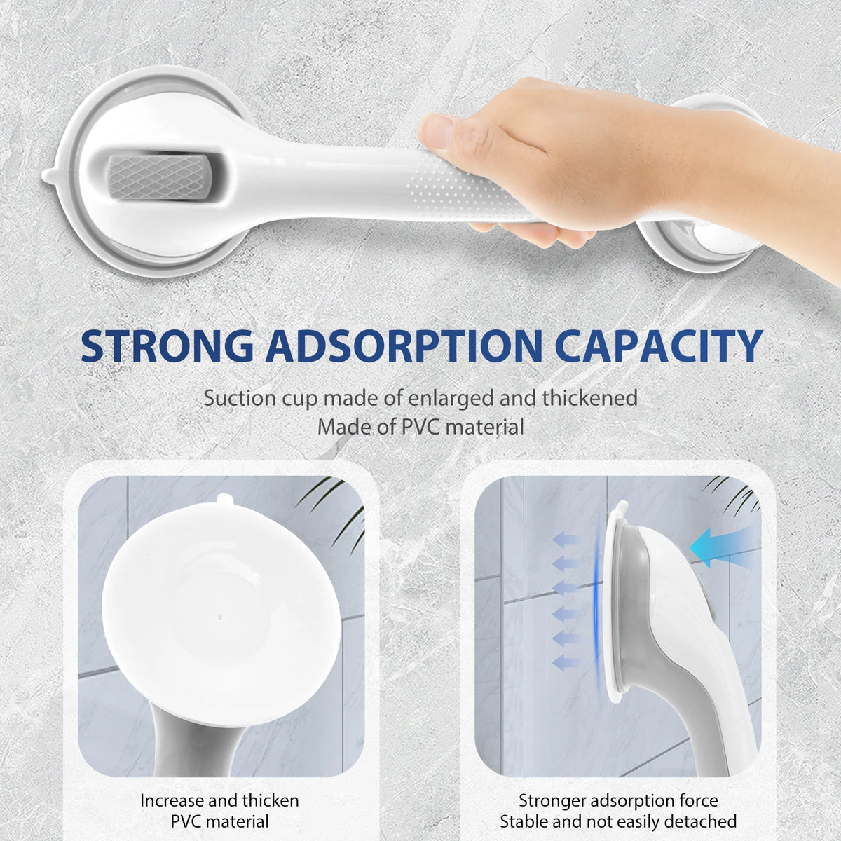 Suction Bathroom Grab Bars for Shower and Bathtub