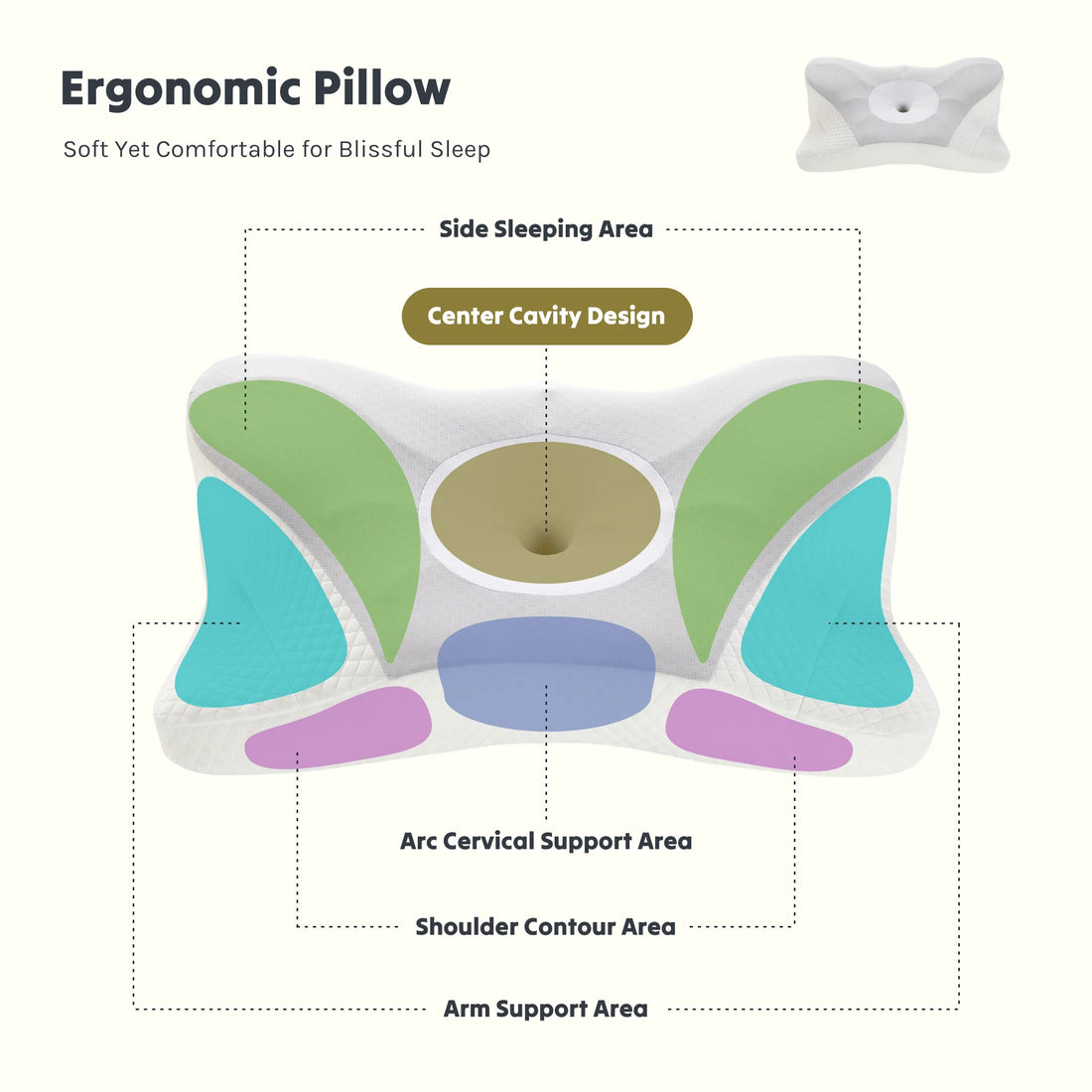 Queen Size Memory Foam Neck Pillow with Washable Cover