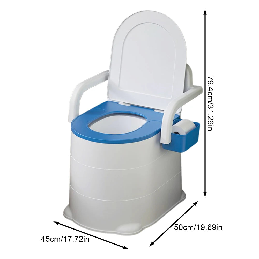 Portable Bedside Commode with Armrests
