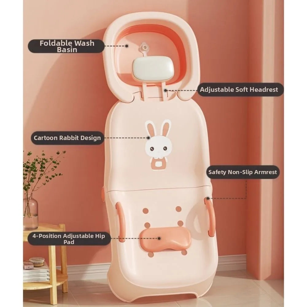 Foldable Children's Shampoo Chair with Basin