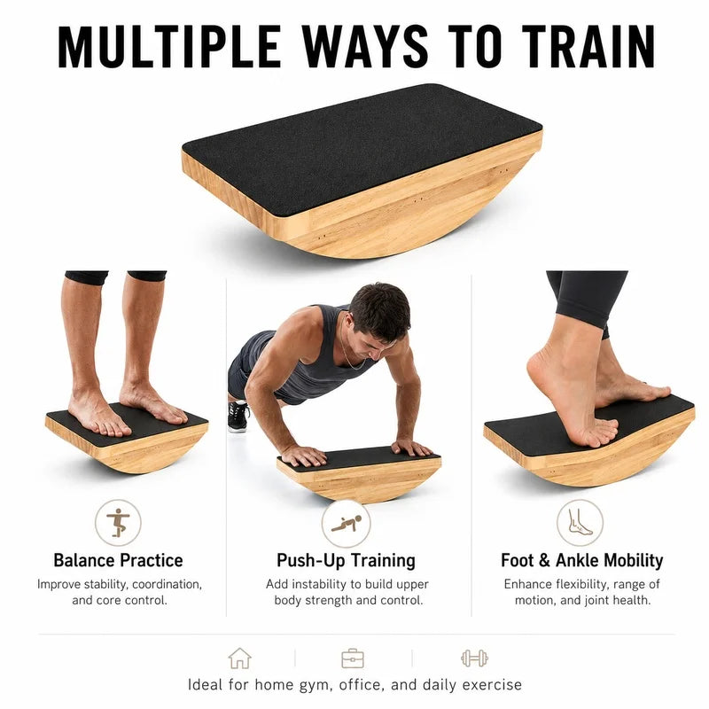 Walnut Anti-Slip Balance Board