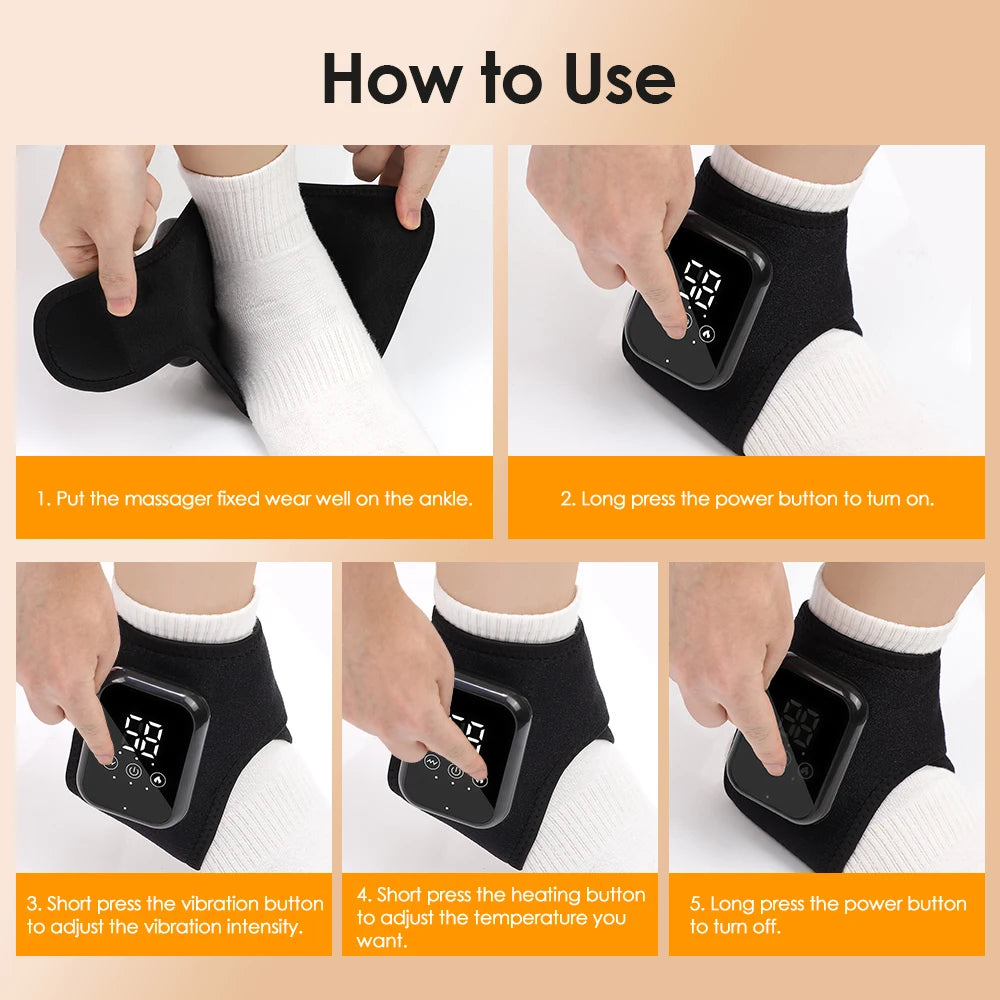 Rechargeable Heated Ankle Wrap with Vibration
