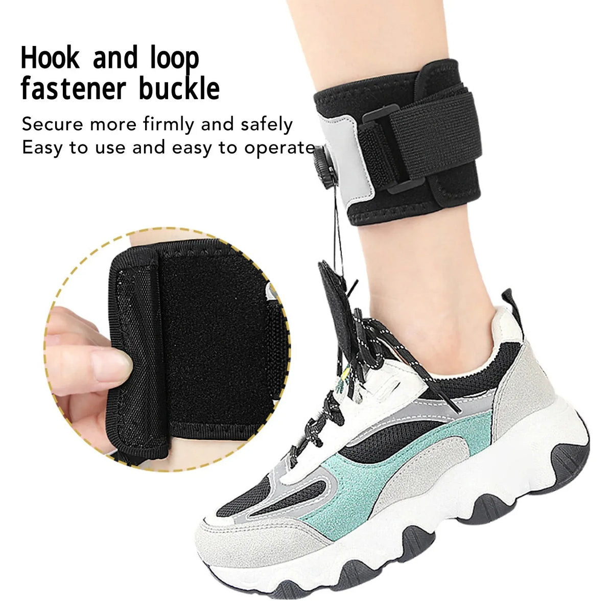 Adjustable Foot Drop Brace for Walking with Shoes