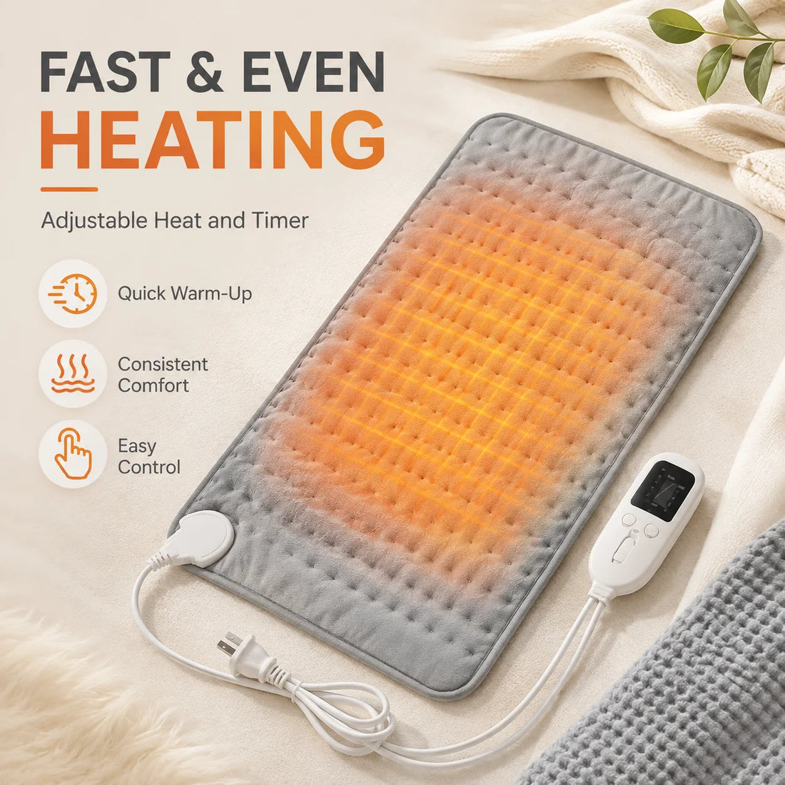Electric Heating Mat with Timer and Auto Shutoff