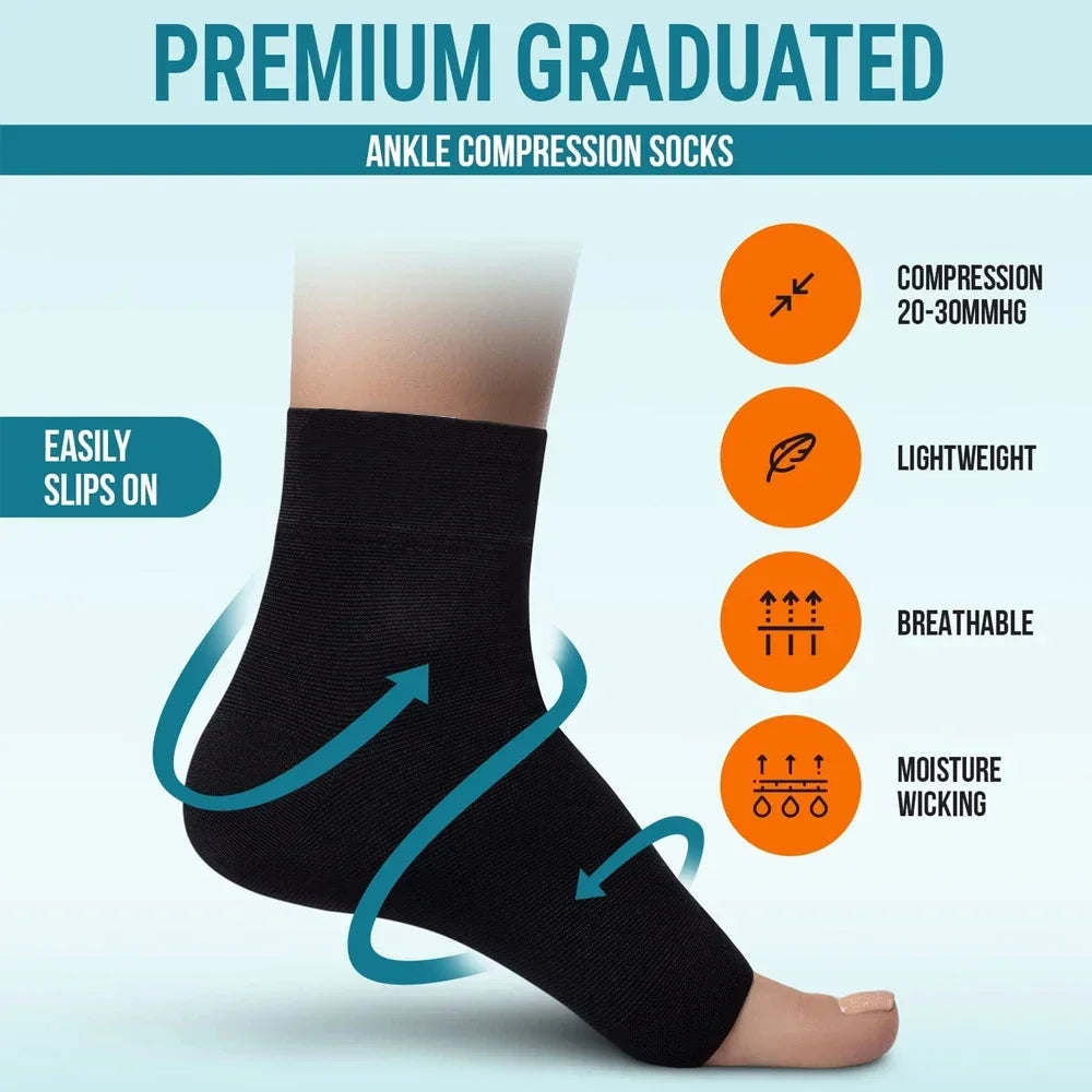 Open-Toe Cotton Ankle Sleeves for Sports