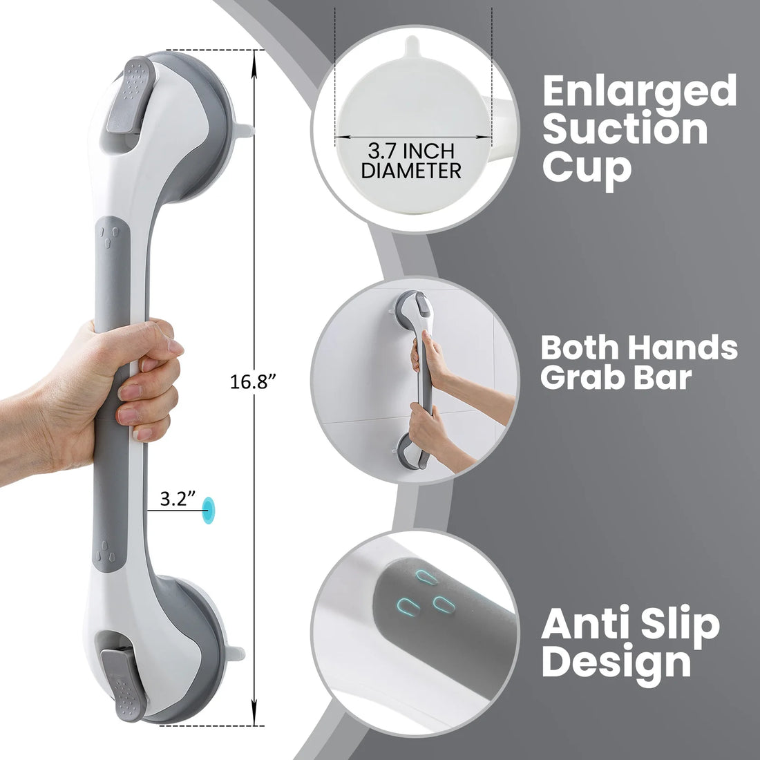 Medwell Suction Cup Shower Grab Bar