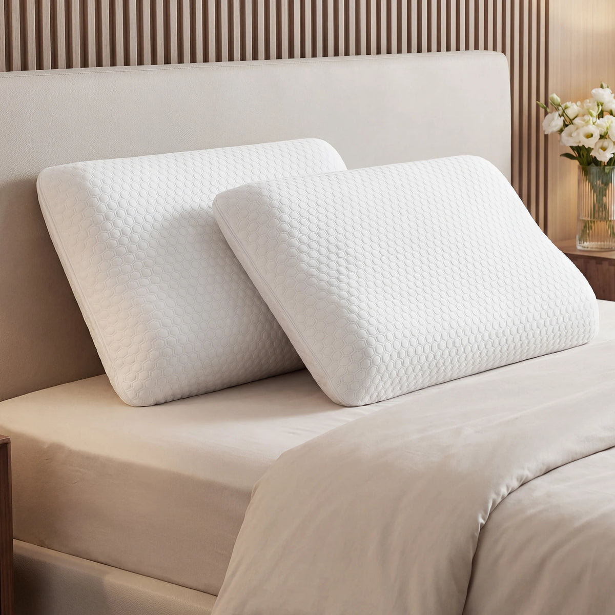 2-Piece Memory Foam Neck Pillow Set