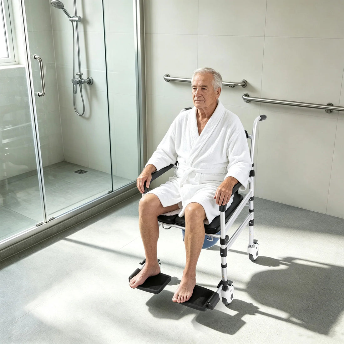 Folding Shower Chair with Wheels
