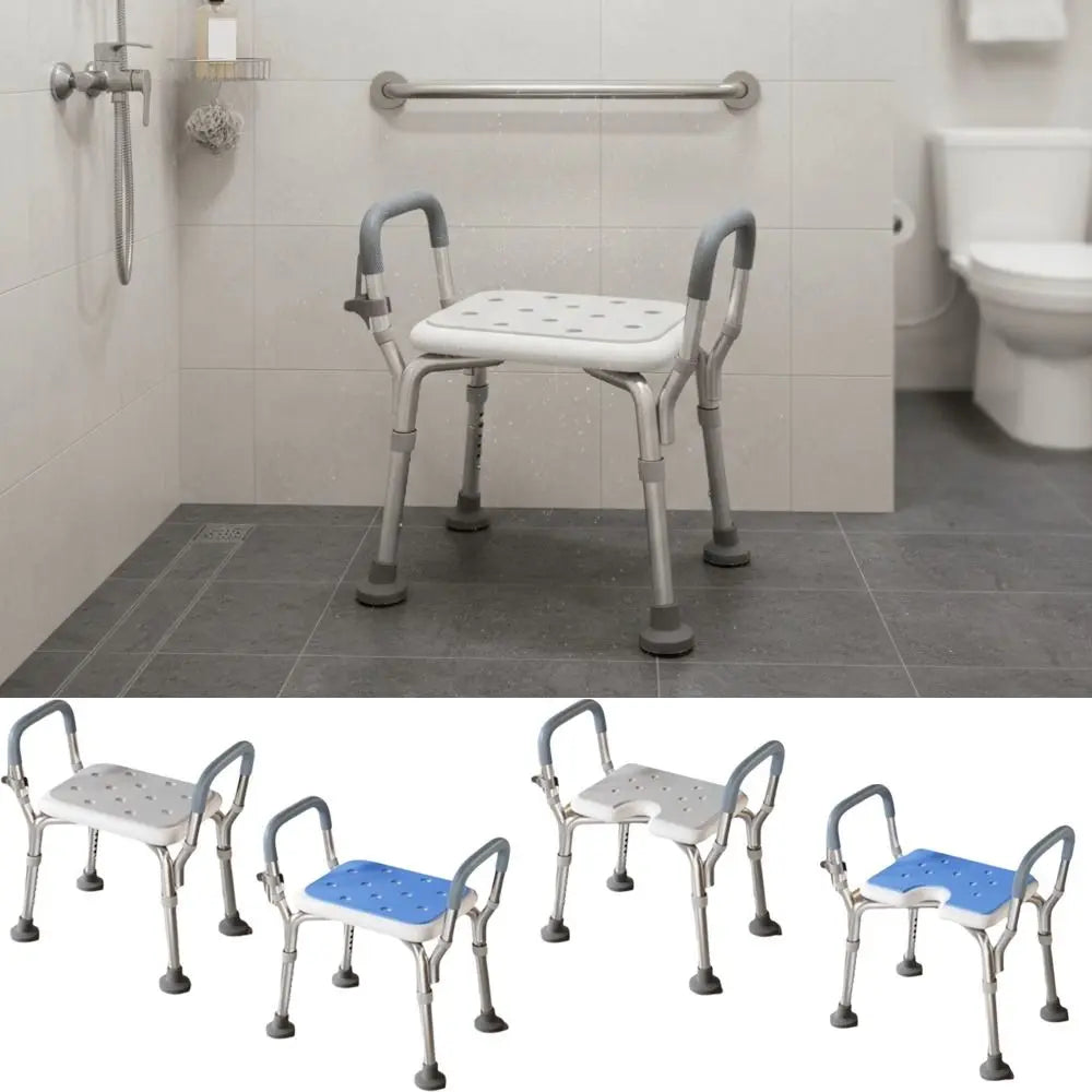 Adjustable Anti-Slip Shower Seat with Backrest