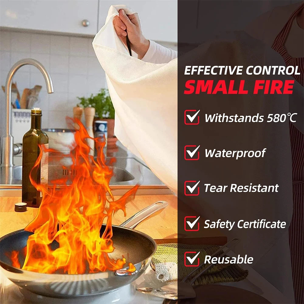 Fiberglass Fire Blanket for Kitchen & Home