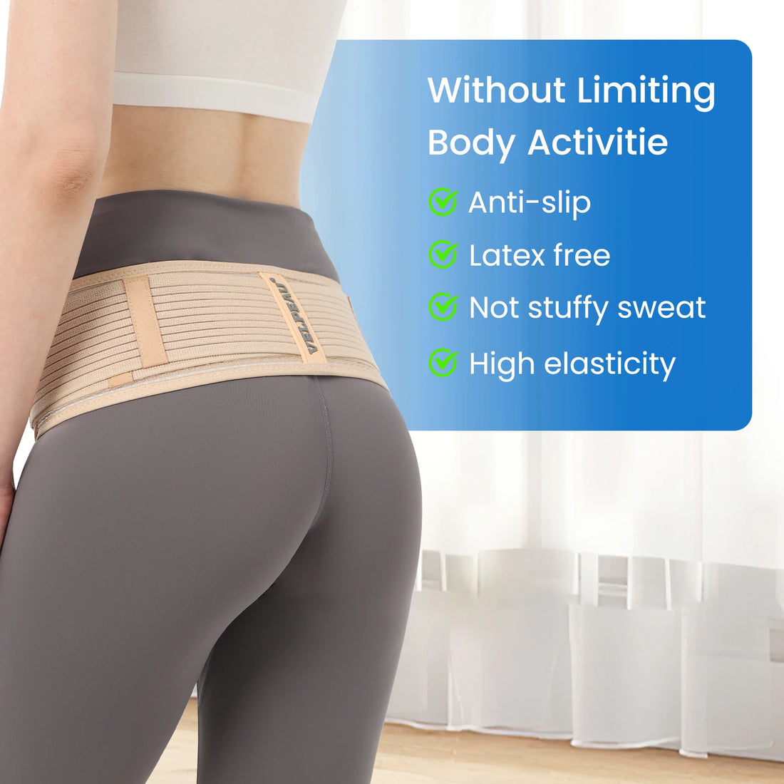 Medwell Sacroiliac Hip Belt, Anti-Slip Pelvic Support, CE/ISO