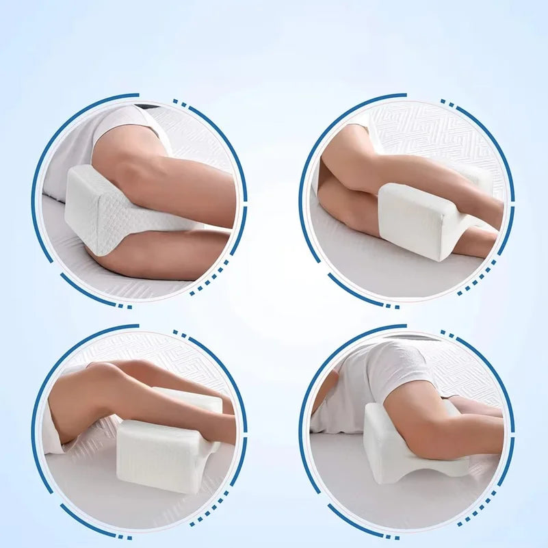 Memory Foam Knee Pillow with Side Sleeping Belt