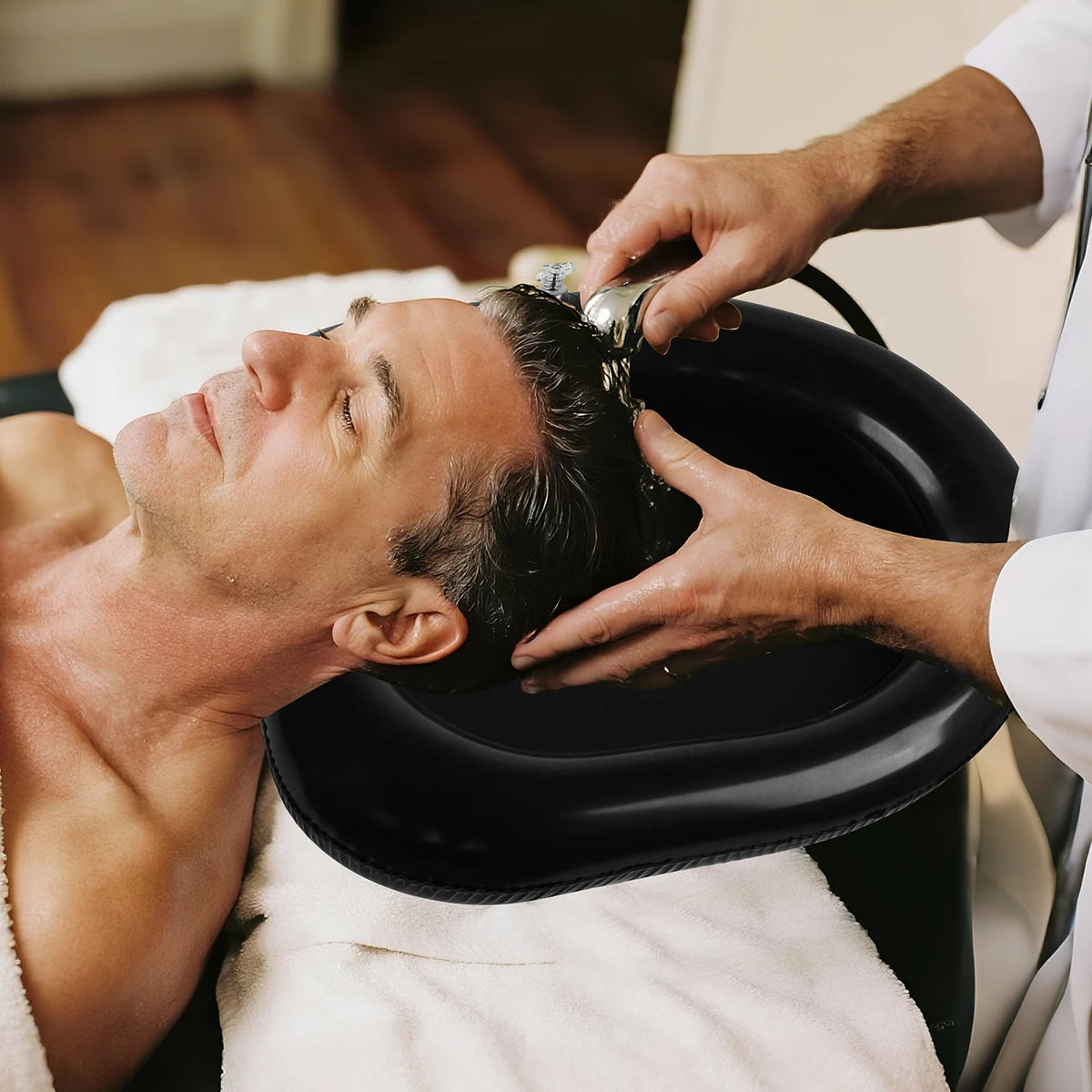 Portable Inflatable Shampoo Basin with Neck Support