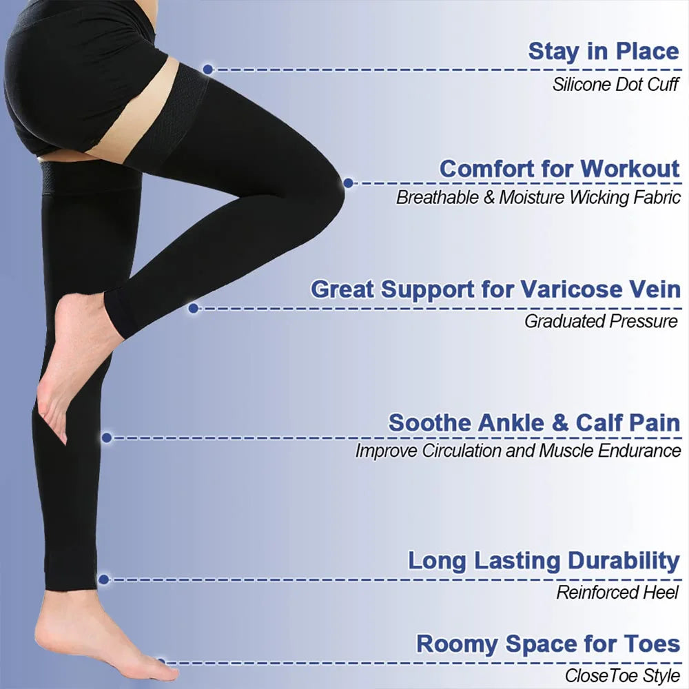Footless Thigh-High Compression Stocking, 23–32 mmHg