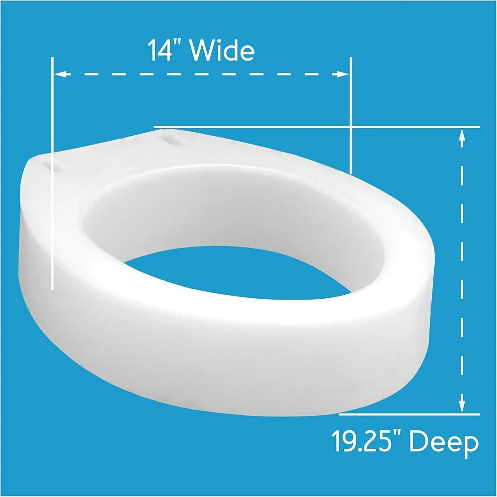 3.5-Inch Raised Toilet Seat for Elongated Toilets