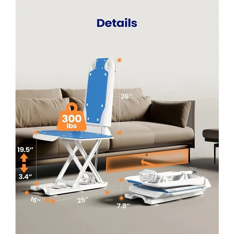 Electric Bathtub Lift Chair with Remote Control