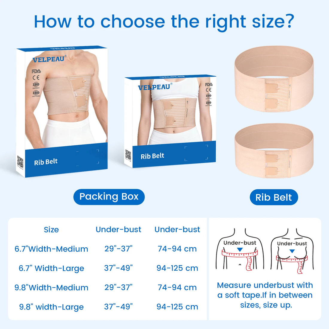 Unisex Rib and Sternum Support Belt