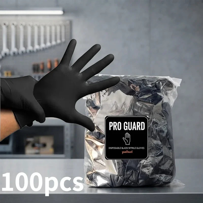 Black Powder-Free Nitrile Disposable Gloves