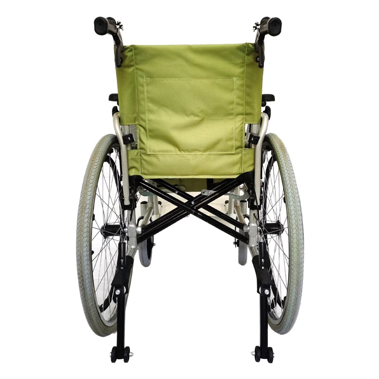 Green Manual Wheelchair, Foldable, 150 kg Capacity