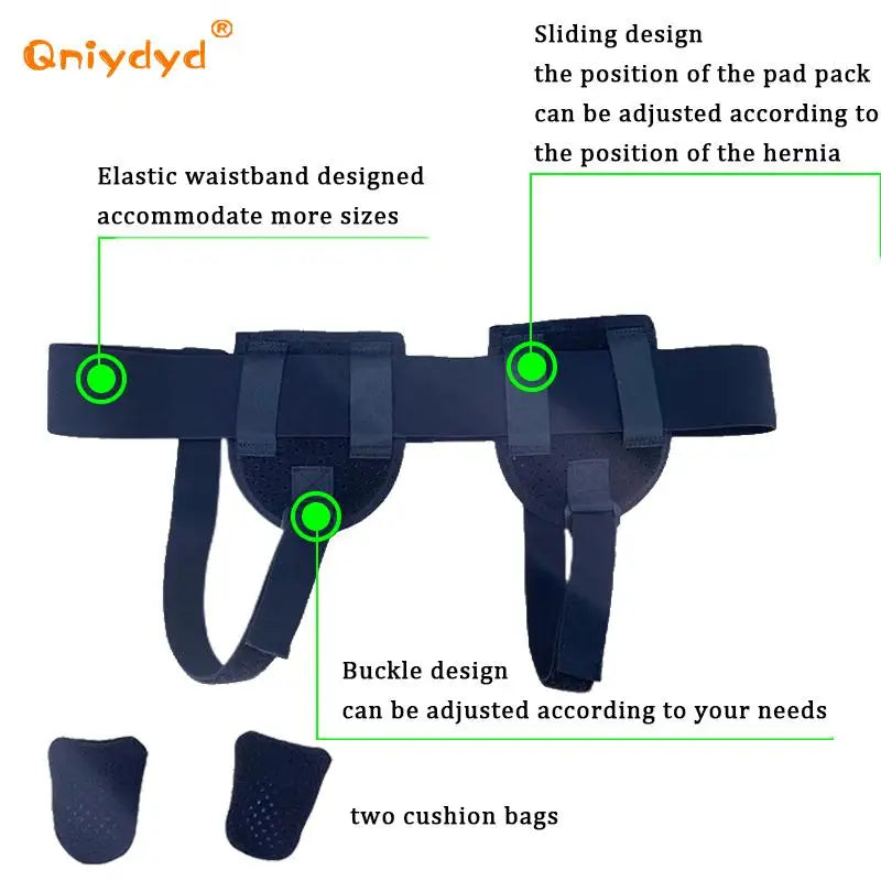 Adjustable Hernia Support Belt with Movable Pads
