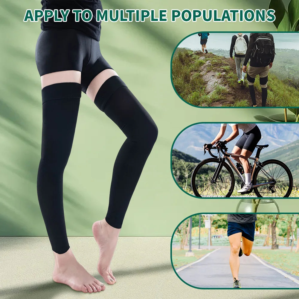 Footless Thigh-High Compression Stockings, 23–32 mmHg
