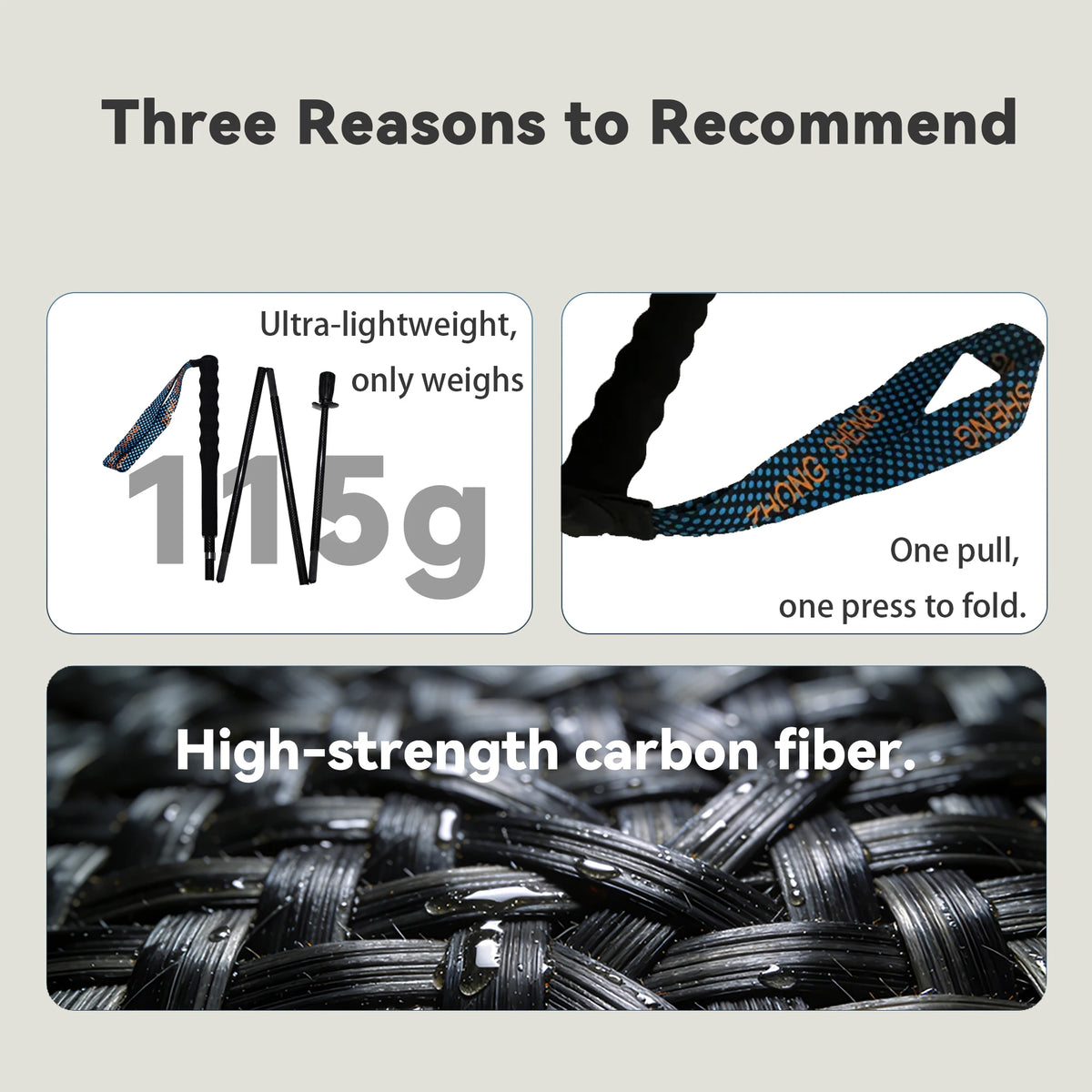 Folding Trekking Poles with Storage Bag