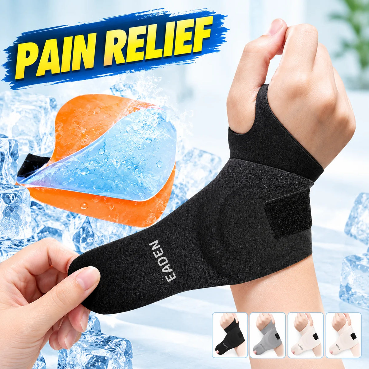 Elastic Wrist Support Wrap with Reusable Gel Ice Pack