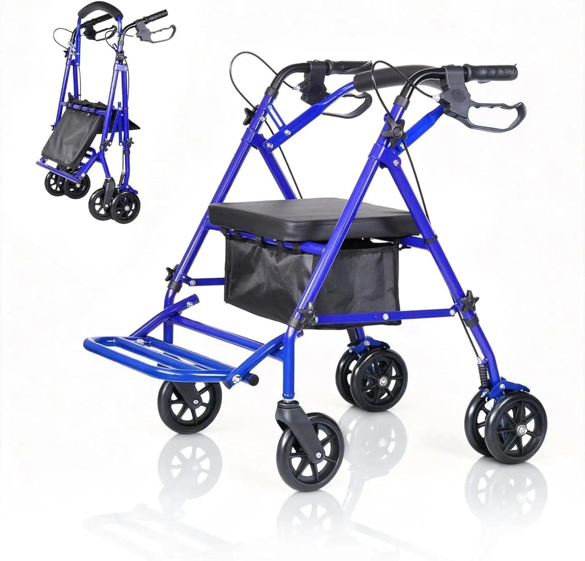 2-in-1 Rollator Walker and Wheelchair