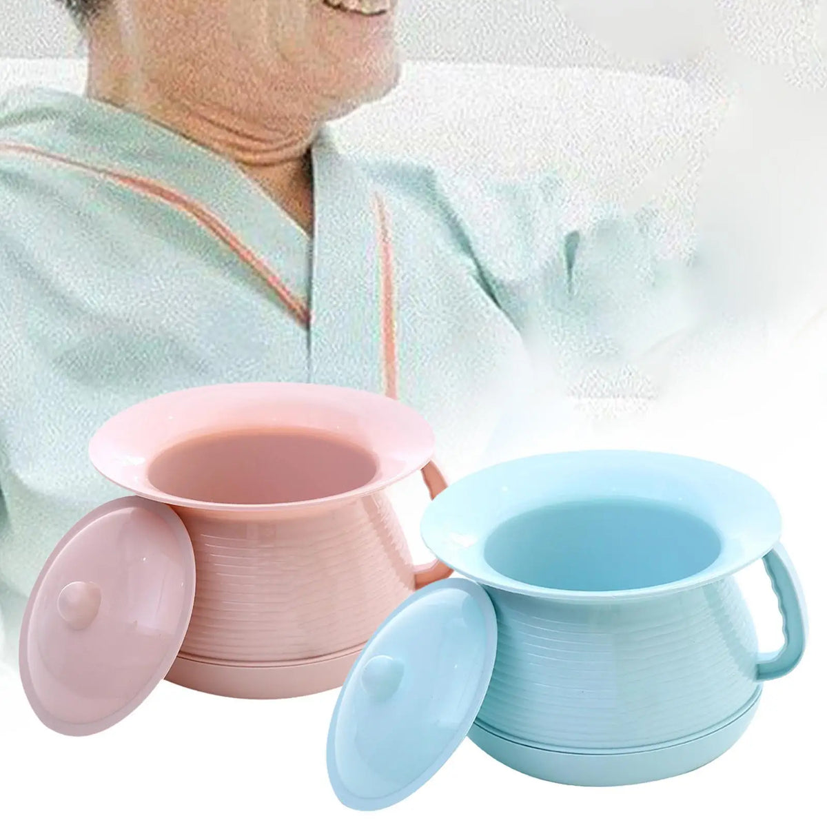 Portable Bedside Urinal with Lid and Handle