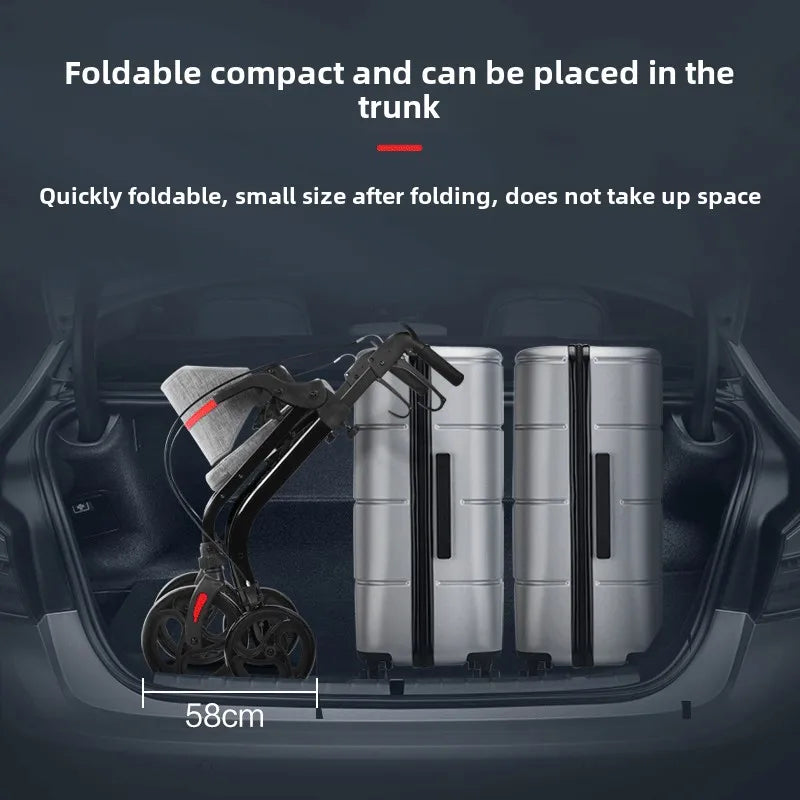 Foldable Hand-Push Assisted Walking Aid