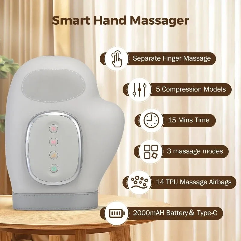 Wireless Hand Massager with Adjustable Compression
