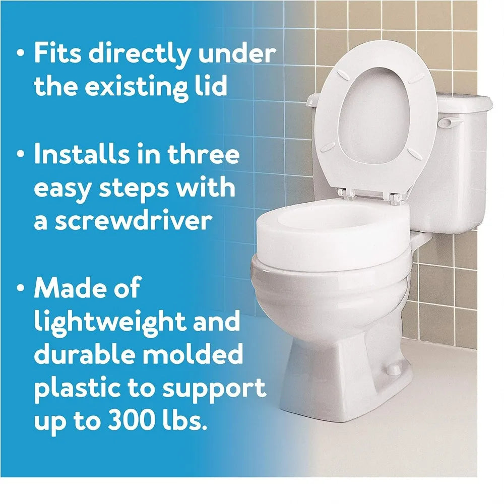 3.5-Inch Raised Toilet Seat for Elongated Toilets